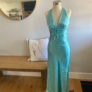 Satin Teal /Aqua Gown for Prom or Weddings